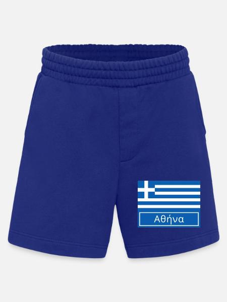 Athens Written in Greek - Heavyweight Shorts - made by SPREAD - Iconic Blue