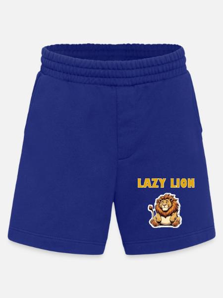 Lazy Lion Cartoon - Heavyweight Shorts - made by SPREAD  - Iconic Blue