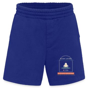 Slow Living Faultier - Akku 1% - Heavyweight Shorts - made by SPREAD  - Iconic Blue - Vorne