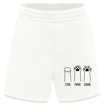 Stein Papier Schere Katze Pfote Spiel Katzenpfoten - Heavyweight Shorts - made by SPREAD  - OFF WHITE - Vorne