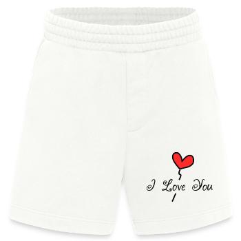 ICH LIEBE DICH. ICH LIEBE DICH. LIEBE. LIEBE. HEILIGER VALENTIN - Heavyweight Shorts - made by SPREAD  - OFF WHITE - Vorne