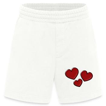 ICH LIEBE DICH. ICH LIEBE DICH. LIEBE. LIEBE. HERZ - Heavyweight Shorts - made by SPREAD  - OFF WHITE - Vorne