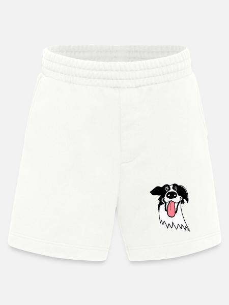 Border Collie mignon - Short bio épais fabriqué en UE - OFF WHITE