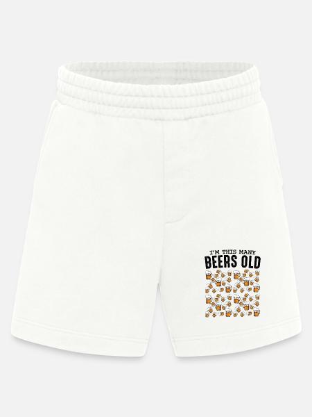 Beer Mug Pattern Collection Birthday 50 - Heavyweight Shorts - made by SPREAD - OFF WHITE