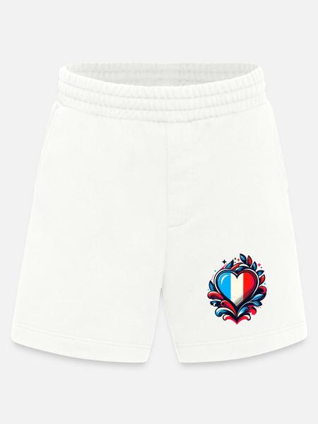 Heart French Flag - Heavyweight Shorts - made by SPREAD - OFF WHITE