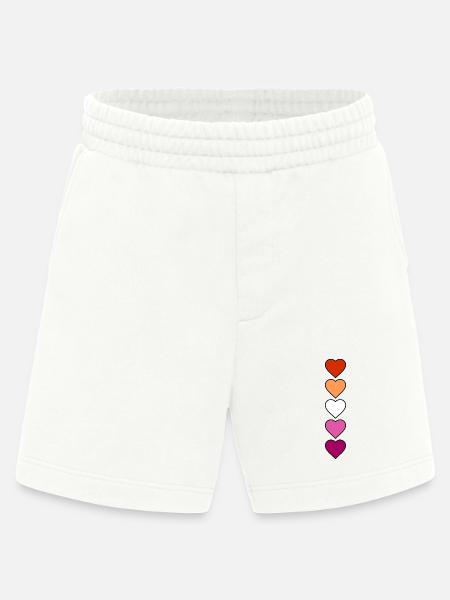 Lesbian Lesbian Hearts - Heavyweight Shorts - made by SPREAD  - OFF WHITE