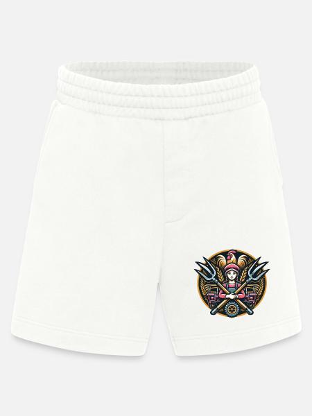 Fille du village logo - Short bio épais fabriqué en UE - OFF WHITE