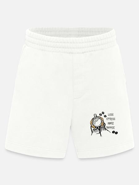 Less Stress More Coffee - Heavyweight Shorts - made by SPREAD - OFF WHITE