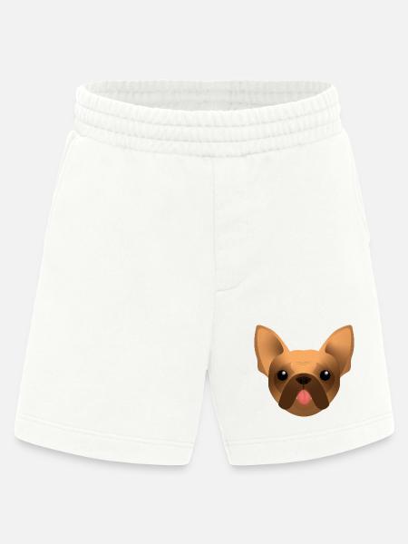 Bouledogue Français - Frenchie - Bully - Langue - Short bio épais fabriqué en UE - OFF WHITE