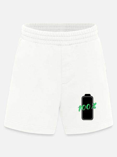 Batterie hat 100% volle Energie - Heavyweight Shorts - made by SPREAD - OFF WHITE
