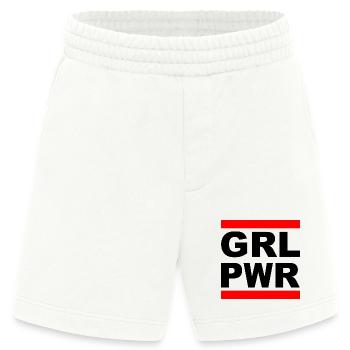 Girl Power "GRL PWR" - Zeig deine Stärke! - Heavyweight Shorts - made by SPREAD  - OFF WHITE - Vorne