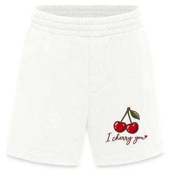 I Cherry You – Süße Kirschen Liebe Herz Geschenk - Heavyweight Shorts - made by SPREAD  - OFF WHITE - Vorne