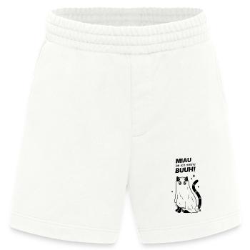 Miau äh ich meine Buuh! - Katze Gespenst Halloween - Heavyweight Shorts - made by SPREAD  - OFF WHITE - Vorne