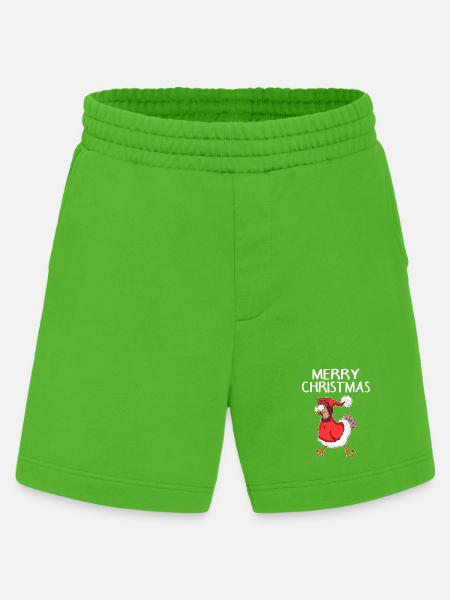 Christmas Chicken Merry Christmas - Heavyweight Shorts - made by SPREAD - Apple Neon
