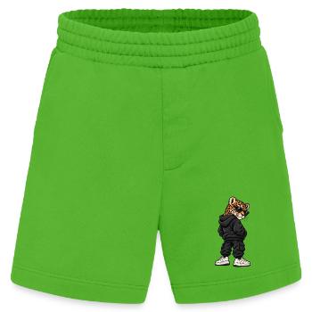 Leopard im Streetstyle – Urbaner Wildkatzenlook - Heavyweight Shorts - made by SPREAD  - Apple Neon - Vorne