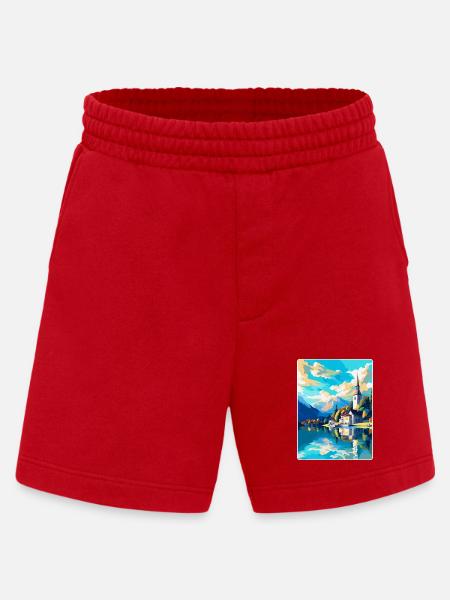 St Wolfgang Austria Vintage Travel Poster Souvenir - Heavyweight Shorts - made by SPREAD  - red