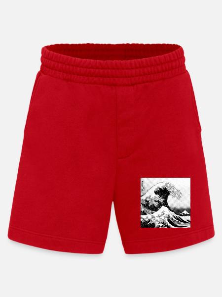 Japanese wave Kanagawa Style bd - Heavyweight Shorts - made by SPREAD - red