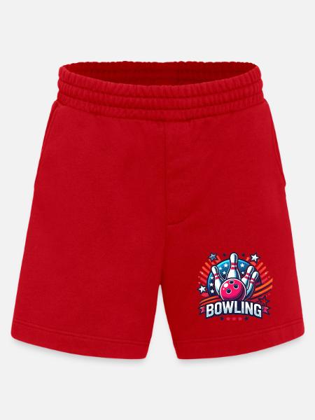 Bowling Logo - Heavyweight Shorts - made by SPREAD  - red