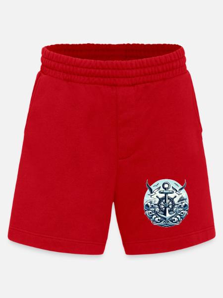 Anker Steuerrad Logo - Heavyweight Shorts - made by SPREAD - Rot