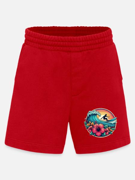 Logo du surfeur 2 - Short bio épais fabriqué en UE - rouge