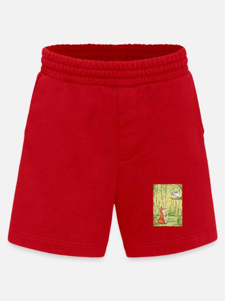 Waldgespräch: Fuchs und Eule - Heavyweight Shorts - made by SPREAD  - Rot