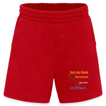 Hoch die Hände Wochenende - Heavyweight Shorts - made by SPREAD  - Rot - Vorne