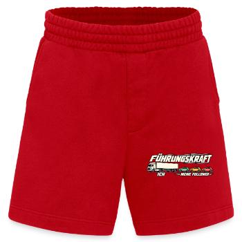 Führungskraft – LKW und meine Follower - Heavyweight Shorts - made by SPREAD  - Rot - Vorne
