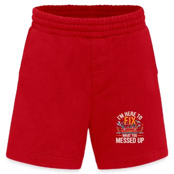Im Here To Fix What You Messed Up Werkzeug - Heavyweight Shorts - made by SPREAD  - Rot - Vorne