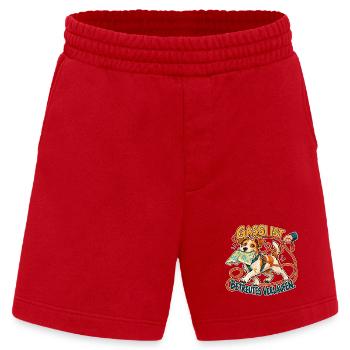Gassi mit eigener Route - Heavyweight Shorts - made by SPREAD  - Rot - Vorne
