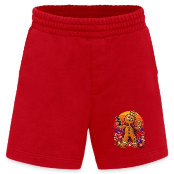 Christmas Lebkuchenmann Couch-Dad Superheld - Heavyweight Shorts - made by SPREAD  - Rot - Vorne