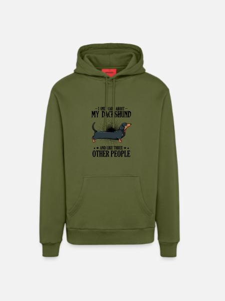 dachshund - Organic Relaxed Hoodie Made in EU - MOSS GREEN