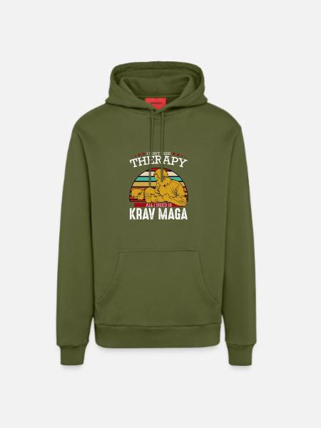 Krav Maga - Sweat à capuche bio décontracté fabriqué en UE - MOSS GREEN
