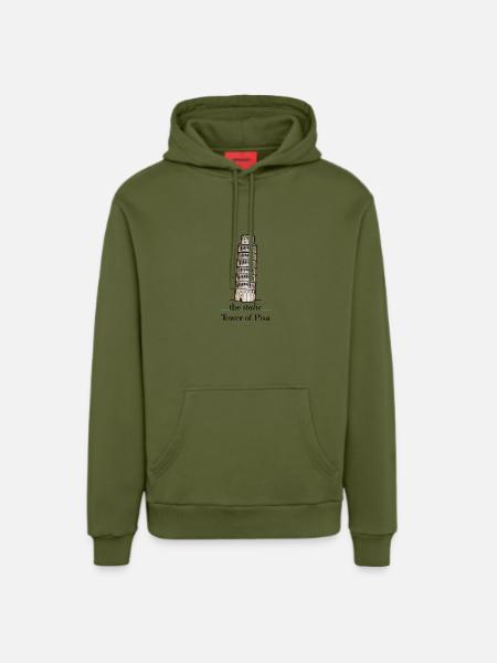 the italic Tower - Organic Relaxed Hoodie Made in EU - MOSS GREEN