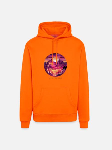 New Day, New Heights - Organic Relaxed Hoodie Made in EU - SUNSET ORANGE