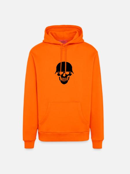 Schädelhelm / Schädelperlen - Organic Relaxed Hoodie Made in EU - SUNSET ORANGE