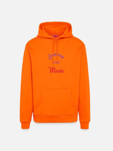 MARIEE. FUTURE MARIEE - Sweat à capuche bio décontracté fabriqué en UE - SUNSET ORANGE