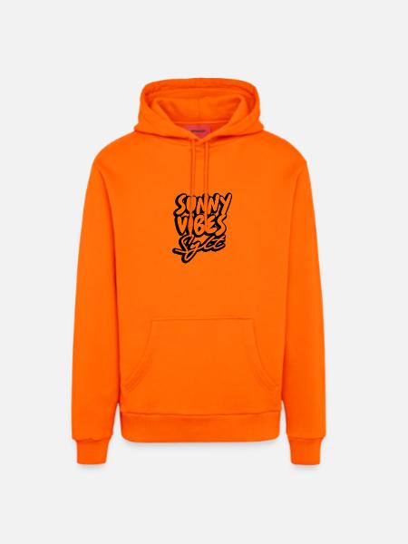 SUNNY VIBES SYLT - Organic Relaxed Hoodie Made in EU - SUNSET ORANGE