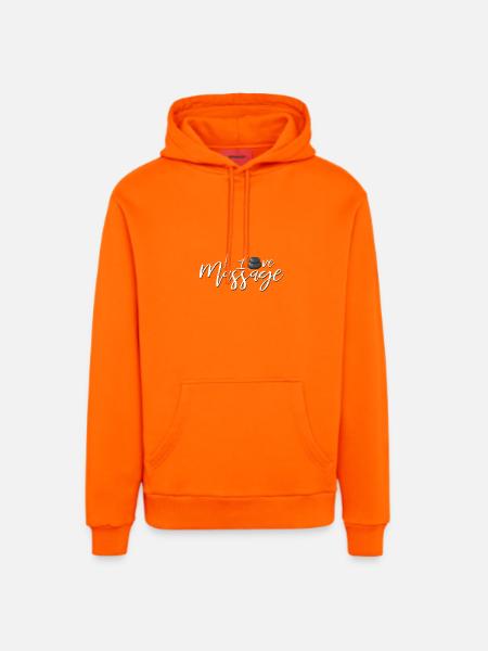 Massage - Sweat à capuche bio décontracté fabriqué en UE - SUNSET ORANGE