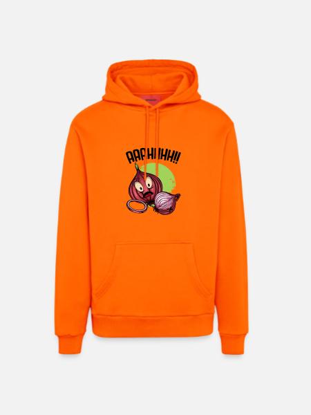 Onion chaos neon illustration - Organic Relaxed Hoodie Made in EU - SUNSET ORANGE