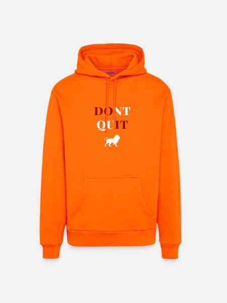 don't quit lion heart - Organic Relaxed Hoodie Made in EU - SUNSET ORANGE