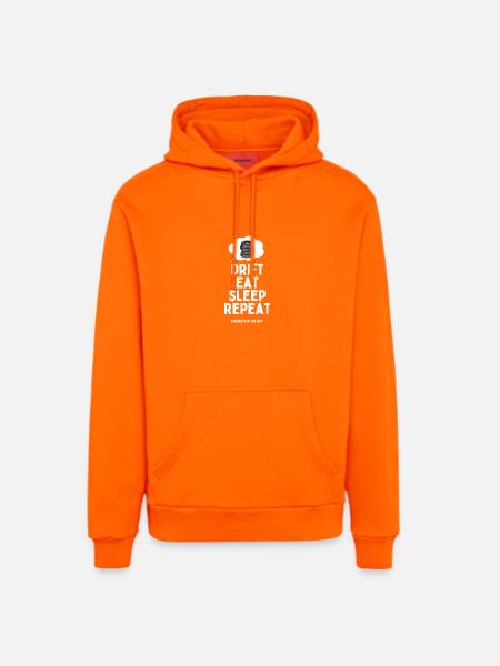 Drift Eat Sleep Repeat - Organic Relaxed Hoodie Made in EU - SUNSET ORANGE