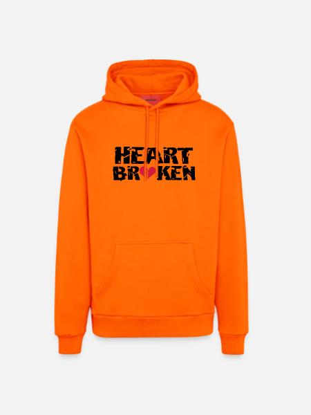 Heart <3Broken - Organic Relaxed Hoodie Made in EU - SUNSET ORANGE
