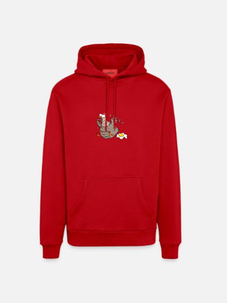 Funny chicken - Organic Relaxed Hoodie Made in EU - red