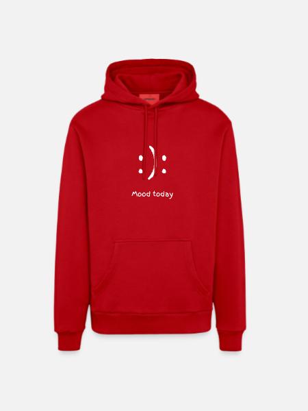 mood today - Organic Relaxed Hoodie Made in EU - red