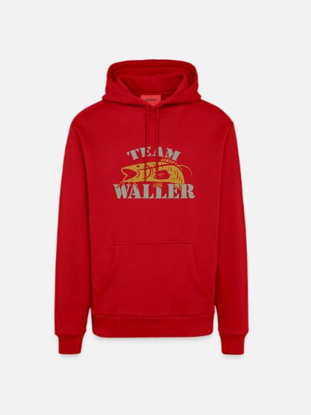 Team Waller - Wels fischen - Organic Relaxed Hoodie Made in EU - Rot