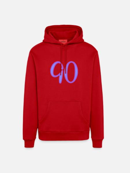 90 - Organic Relaxed Hoodie Made in EU - red