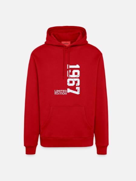 59TH BIRTHDAY LIMITED EDITION 1967 - Organic Relaxed Hoodie Made in EU - red