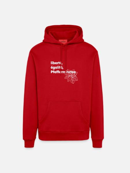 Liberté Egalité Pfefferminztee - Organic Relaxed Hoodie Made in EU - Rot