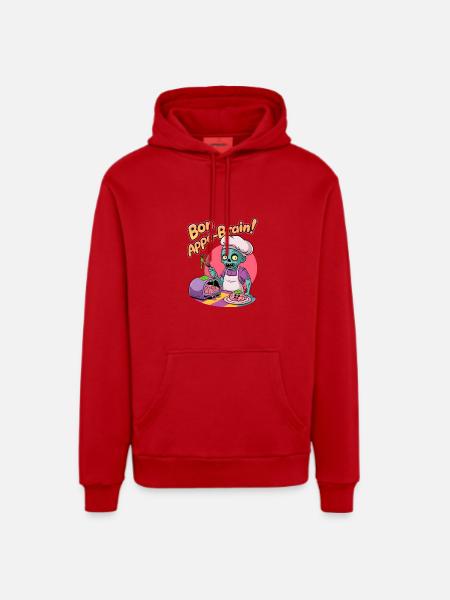 Bon Appé-brain! - Organic Relaxed Hoodie Made in EU - red