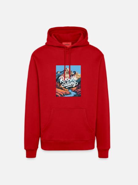 Rockies Calling - Organic Relaxed Hoodie Made in EU - red